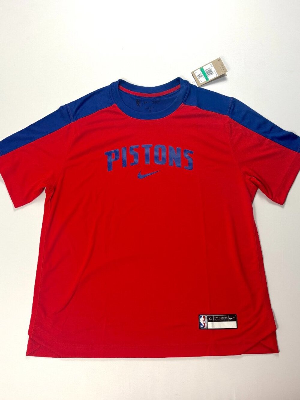 Nike Detroit Pistons Mens Pre Game Warm Up Shirt Sz XL Red NWT FQ4868-495